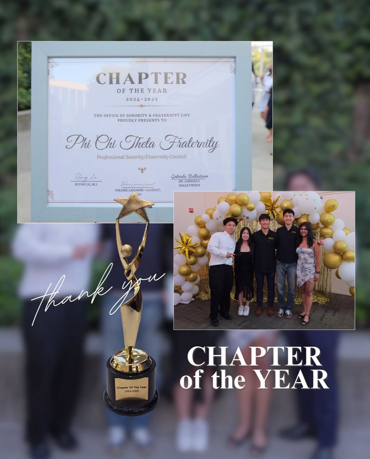 Phi Chi Theta Eta Epsilon SFL Chapter of the Year award celebration